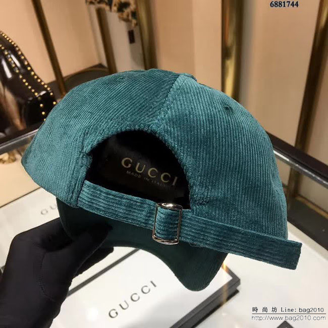 GUCCI古馳 經典款 絲絨加點鑽棒球帽 6881744 LLWJ5822